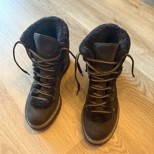 See By Chloe Dark Brown Shearling Boots